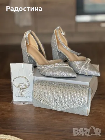 Комплект Обувки + чанта + бижута, снимка 2 - Дамски обувки на ток - 49227781