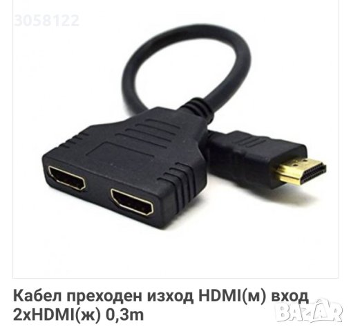 Сплитер от HDMI към HDMI с два изхода , снимка 1 - Друга електроника - 41064843