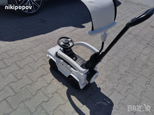 MERCEDES Кола за яздене с дръжка и сенник Mercedes-benz G350d бял, снимка 6 - Други - 53849697