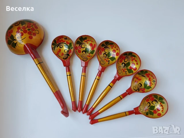 Руски антикварни дървени лъжици , снимка 2 - Колекции - 51208201