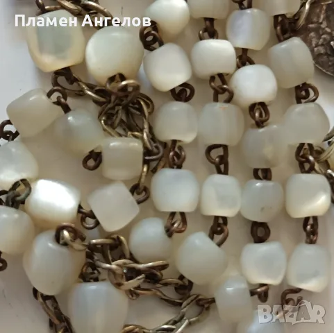 Автентичен френски Арт Деко Розарий/Броеница - Ръчно дялан седеф 1920-1940г., снимка 3 - Антикварни и старинни предмети - 55933242