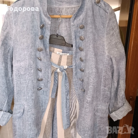 Нови сако и панталон лен L, снимка 5 - Костюми - 51695801