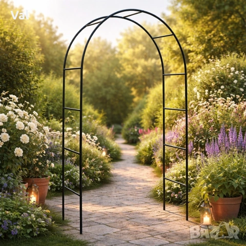 Декоративна градинска пергола тип арка – Опора за рози, лози и зеленчуци, снимка 2 - Декорация за дома - 53796631