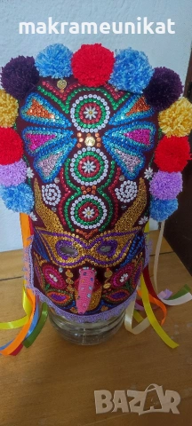 Кукерска маска гугла, нова, Сурва, Кукерландия, маскарад, събори, изкуство,арт, снимка 4 - Декорация за дома - 43807312