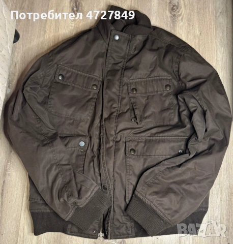 Спешно! Кафяво мъжко зимно яке тип блузон – топло яке с няколко джоба