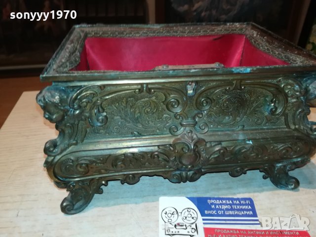 МЕД/МЕСИНГОВА ТЕЖКА КУТИЯ ОТ ФРАНЦИЯ 0611211956, снимка 4 - Антикварни и старинни предмети - 34718105