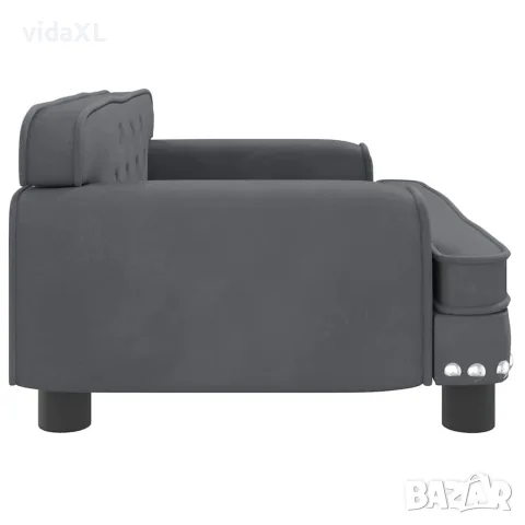 vidaXL Кучешко легло тъмносиво 70x45x30 см кадифе, снимка 4 - За кучета - 56146332