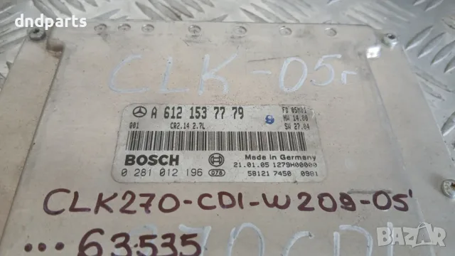 Компютър Mercedes CLK270 CDI W209 2005 A6121537779 0281012196 Mercedes-Benz CLK-Class 209 (C/A), снимка 2 - Части - 55850464