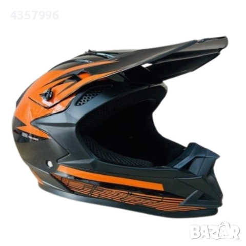 Кросова каска, Мото, Атв, Вело и др, S - M, Черно с оранжево, снимка 2 - Аксесоари и консумативи - 51553381