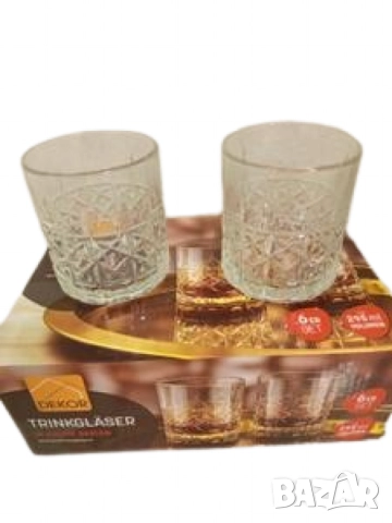 Луксозен комплект кристални чаши за уиски 6 бр, снимка 2 - Чаши - 52133960