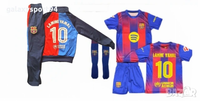 Lamine yamal 19 Детски комплект сет Комплект с екип + чорапи Барселона, снимка 4 - Футбол - 53576075