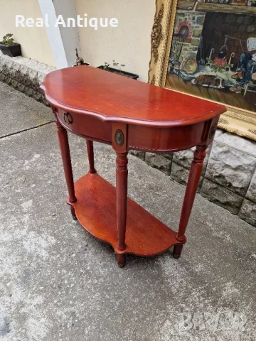 Прекрасна антикварна английска дървена конзолна масичка , снимка 5 - Антикварни и старинни предмети - 50166103