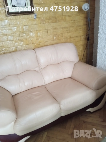 Холна гарнитура, кожа ,двойка и тройка