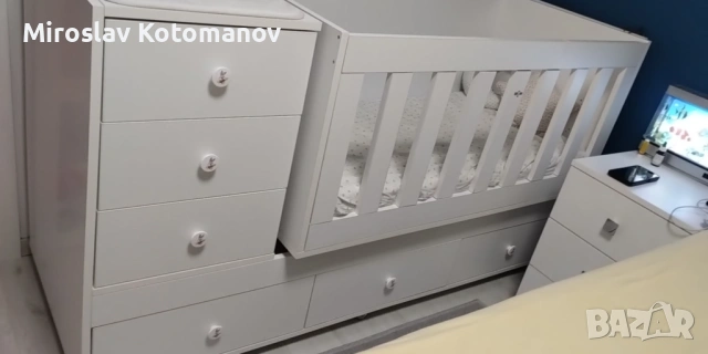 Детско легло с кошара и шкафче 3 в 1, снимка 4 - Кошарки - 53226259