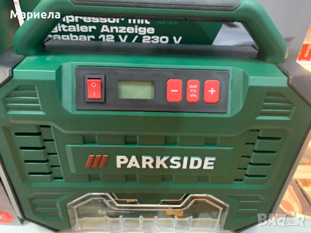 Компресор Parkside 12V/230V с дигитален, снимка 3 - Аксесоари и консумативи - 53717651
