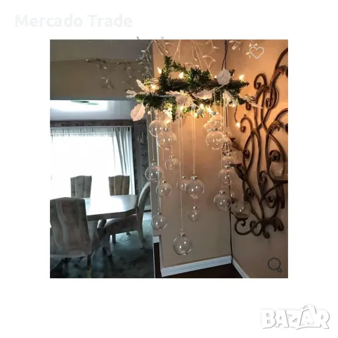 Прозрачна коледна топка Mercado Trade, 35 LED светлини, 15см, снимка 2 - Декорация за дома - 47946331