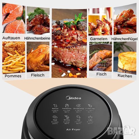 Фритюрник с горещ въздух Midea MF-TN35B 3.5 XL, снимка 7 - Фритюрници - 41364415