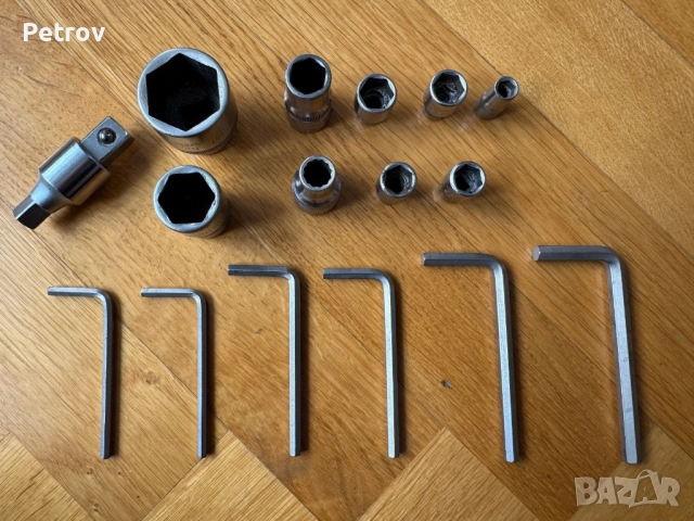 DOWIDAT No.19 - MADE IN GERMANY - 1/2"+1/4" ПРОФЕСИОНАЛНИ Вложки / Адаптер / 6 Инбуси (Шестограми) !