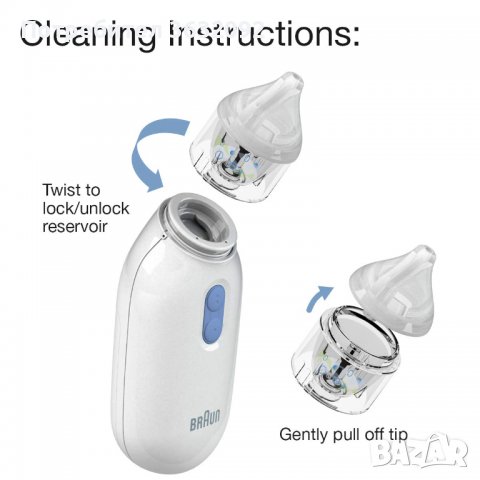 Електрически аспиратор за нос Braun 1 за всички възрасти - НОВ, снимка 2 - Други - 39740868
