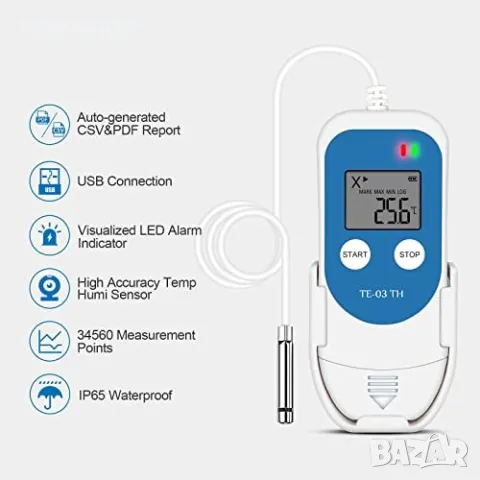 Нов Цифрова сонда Уред Регистратор на данни за температурата и влажността, снимка 5 - Други стоки за дома - 50038566