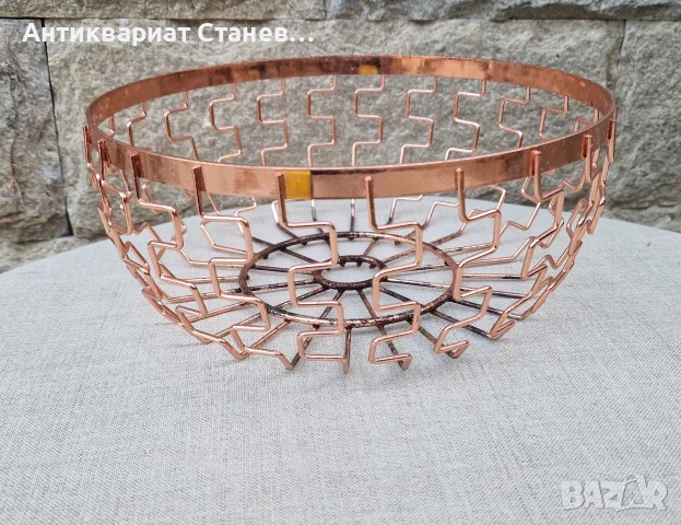 Комплект от две декоративни метални кошници с медно покритие, снимка 12 - Декорация за дома - 55851113