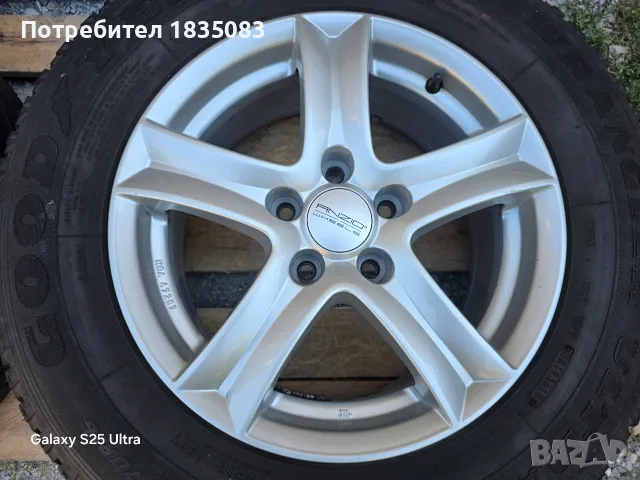 Лети джанти 16ки 5х115 Anzio + гуми 215/70/16 GoodYear, снимка 6 - Гуми и джанти - 55878458