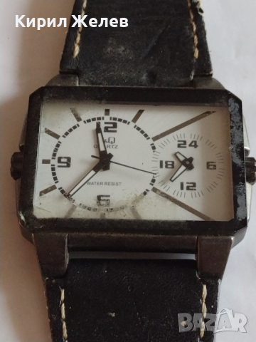 Луксозен мъжки часовник Q/Q QUARTZ WATER RESIST работи много красив с кожена каишка - 21782, снимка 7 - Мъжки - 36203055