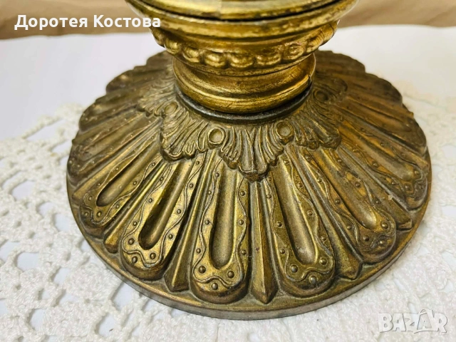 Красива голяма месингова лампа от Англия, снимка 17 - Антикварни и старинни предмети - 53398702