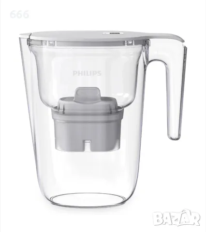Филтърна кана Philips, 3,0 л, бяло-прозрачна, 1 филтър включен, снимка 2 - Други стоки за дома - 56156001
