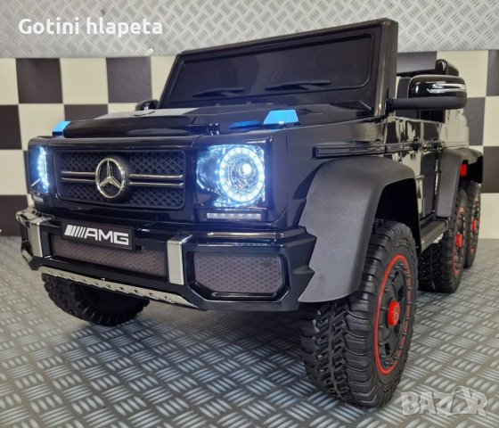 Акумулаторен джип Mercedes G 63 AMG 4x4 12V батерия,MP3, с меки гуми с Кожена седалка, снимка 4 - Детски велосипеди, триколки и коли - 40539470