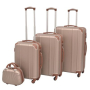 vidaXL Комплект от 4 броя твърди куфари на колелца, цвят шампанско（SKU:91193, снимка 1 - Други стоки за дома - 44580152