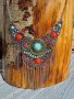 Елегантна огърлица със цветни камъни от верижка -цветни камъни във формата на , снимка 1 - Колиета, медальони, синджири - 42301650