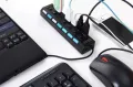7-портов USB хъб със супер бърз 480mbps високоскоростен трансфер, бутон за включване/изключване, снимка 5