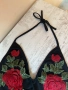 Ново черно дамско боди с червени бродирани червени цветя с листа 🖤, снимка 4