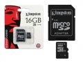 Kingston memory card  MicroSDHC Class 10 - 16 GB, снимка 1 - Карти памет - 34699608