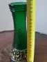 Стара немска ваза зелено стъкло с позлата 18/4, снимка 3