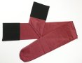 L нови винено червени чорапи с ликра и черна лента