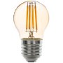 LED Filament Лампа, Топка, Димираща, 4W, E27, 2500K, 220-240V AC, Амбър, Ultralux - LFG42725D