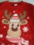 Коледна детска блузка с еленче цвят червен, снимка 1 - Детски Блузи и туники - 34803372