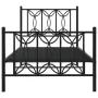 vidaXL Метална рамка за легло с горна и долна табла, черна, 90x200 см, снимка 4