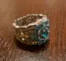 Нов Дамски Посребрен Пръстен със Син Цирконий , снимка 4