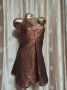 S,M,L  Златиста къса рокля с гол ръкав, снимка 1 - Рокли - 36264654