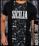 Черна тениска с щампа SICILIA, снимка 1 - Тениски - 40901024