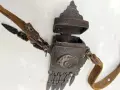 Стара бронзова кутийка барутница паласка за капси - Евзи, снимка 3