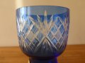 Синя кристална ваза дизайн Karin Grigat Германия 1970 г, снимка 3