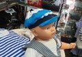 Нова бебешка моряшка шапка тип LACOSTE с козирка, от 6 месеца до 2 години