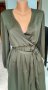 Рокля сатен каки зелена, снимка 2