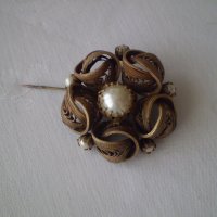 Винтидж  брошка с перли, снимка 9 - Антикварни и старинни предмети - 39712919