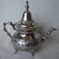 Посребрен чайник с маркировка, снимка 3 - Антикварни и старинни предмети - 41584172