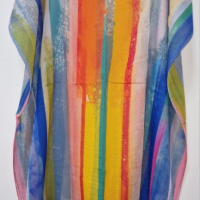 Туника-рокля за плажа в модерни цветни принтове и в свободна права кройка, универсален размер, снимка 1 - Рокли - 44748666